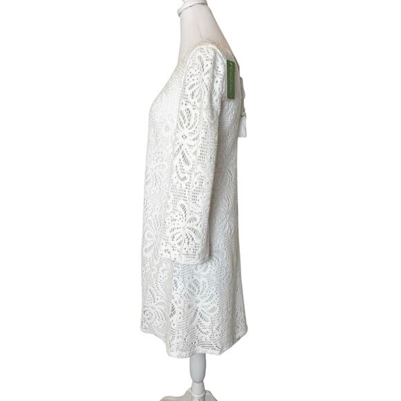 🆕 Lilly Pulitzer Foley Dress Womens Size XS Resort White Knit Lace Beachy NWT - Picture 3 of 16